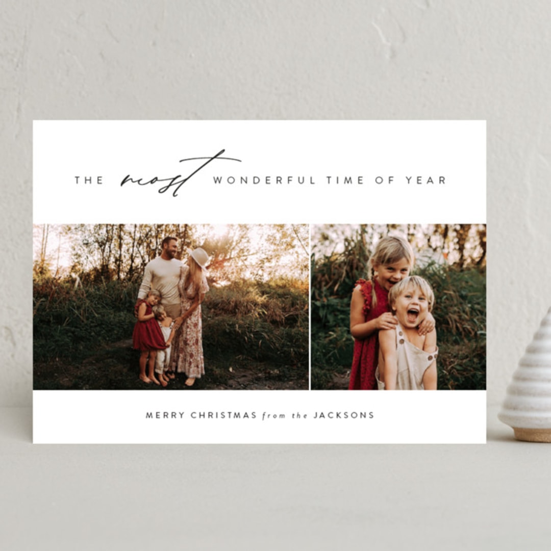 "Most Wonderful Time" - Holiday Cards in Ink by Kasia Labocki - Front