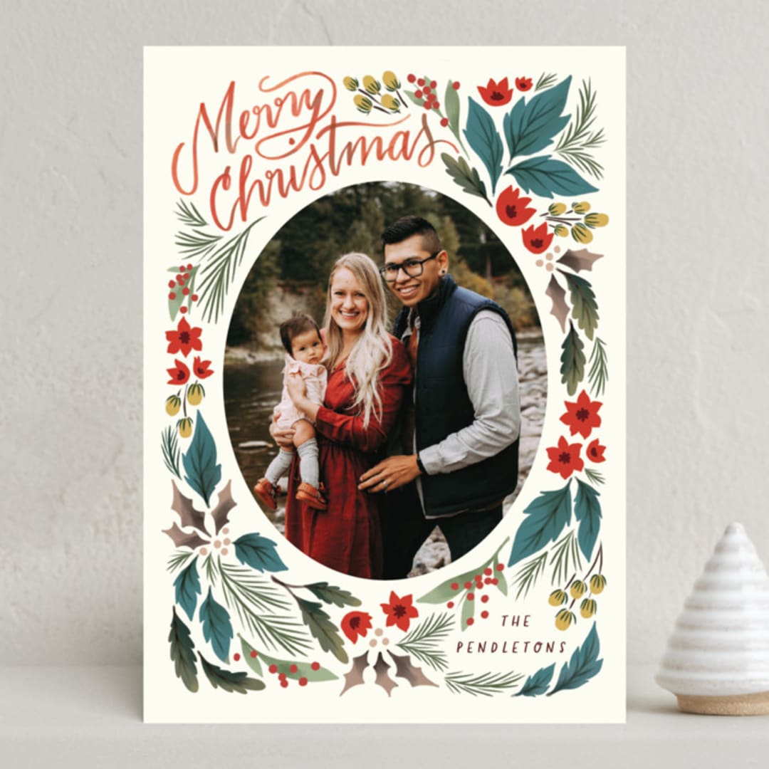 "Joyful foliage" - Holiday Cards in Blue Spruce by Grae - Front