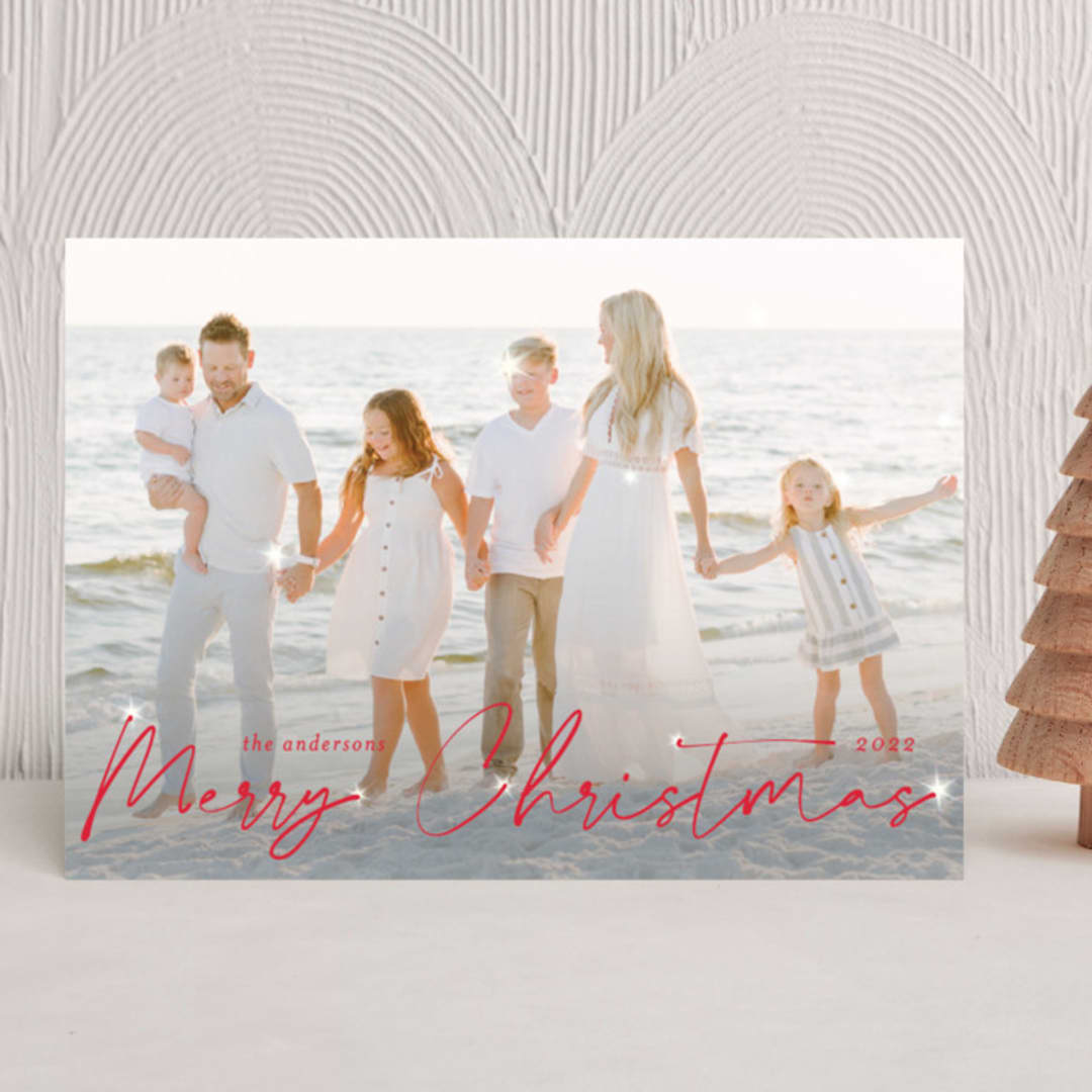 "a sparkling holiday" - Holiday Cards in Cherry by Liz Conley - Front