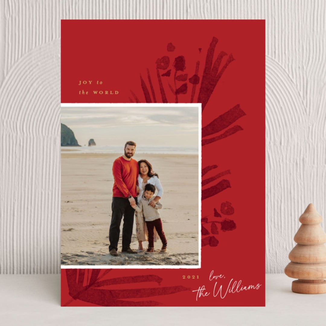 "Pinecrest" - Holiday Cards in Poinsettia by Robert and Stella - Front
