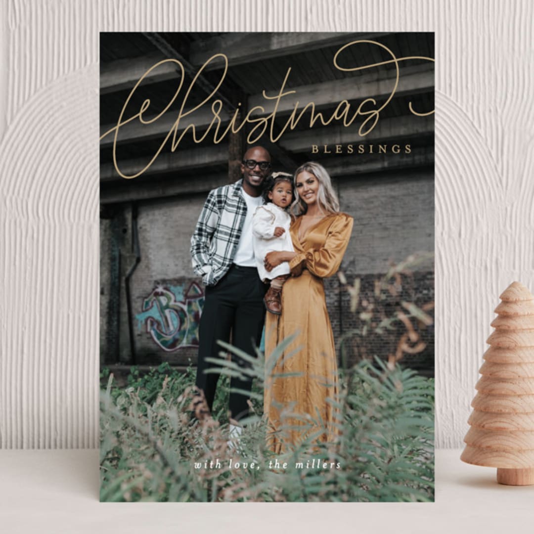 "Christmas script" - Holiday Cards in Gilded by Itsy Belle Studio - Front