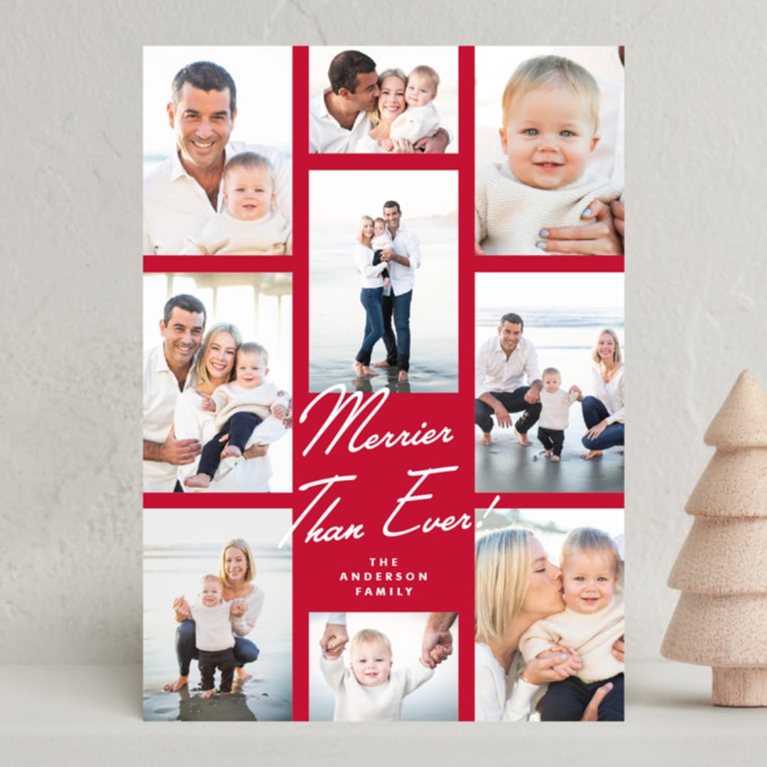 "Merrier Than Ever!" - Holiday Cards in Cherry by Kerry Doyle - Front