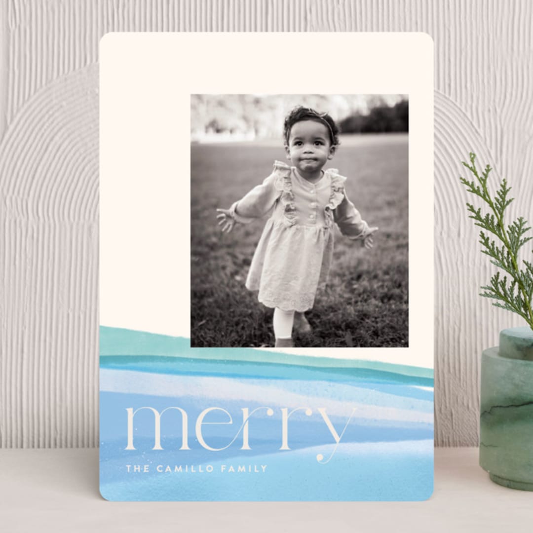 "Bright Dips" - Holiday Cards in Frost by Julie Murray - Front