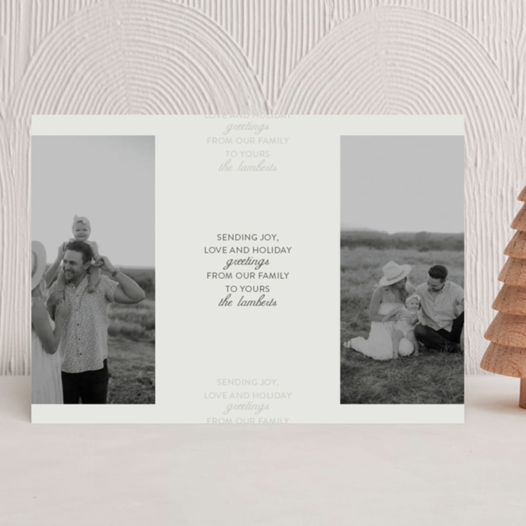 "Analogue" - Holiday Cards in Cinder by Mere Paper - Front