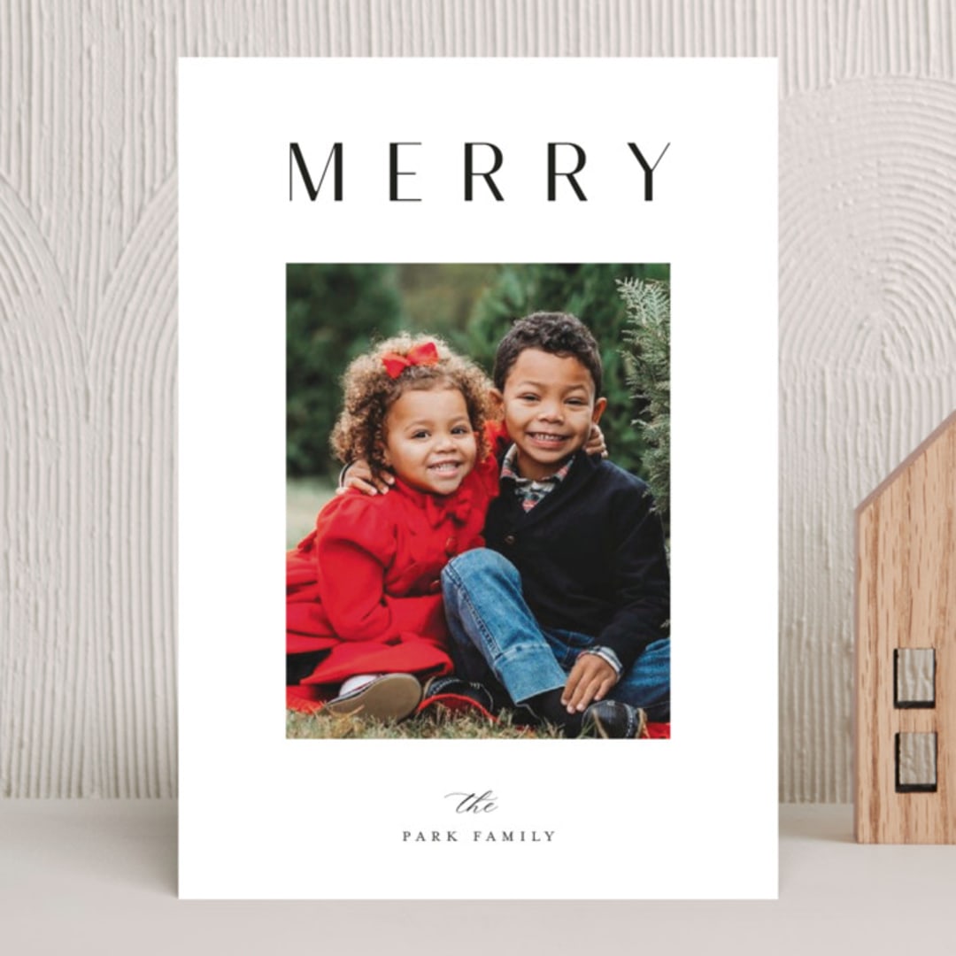 "our merry" - Holiday Cards in Coal by Kasia Labocki - Front