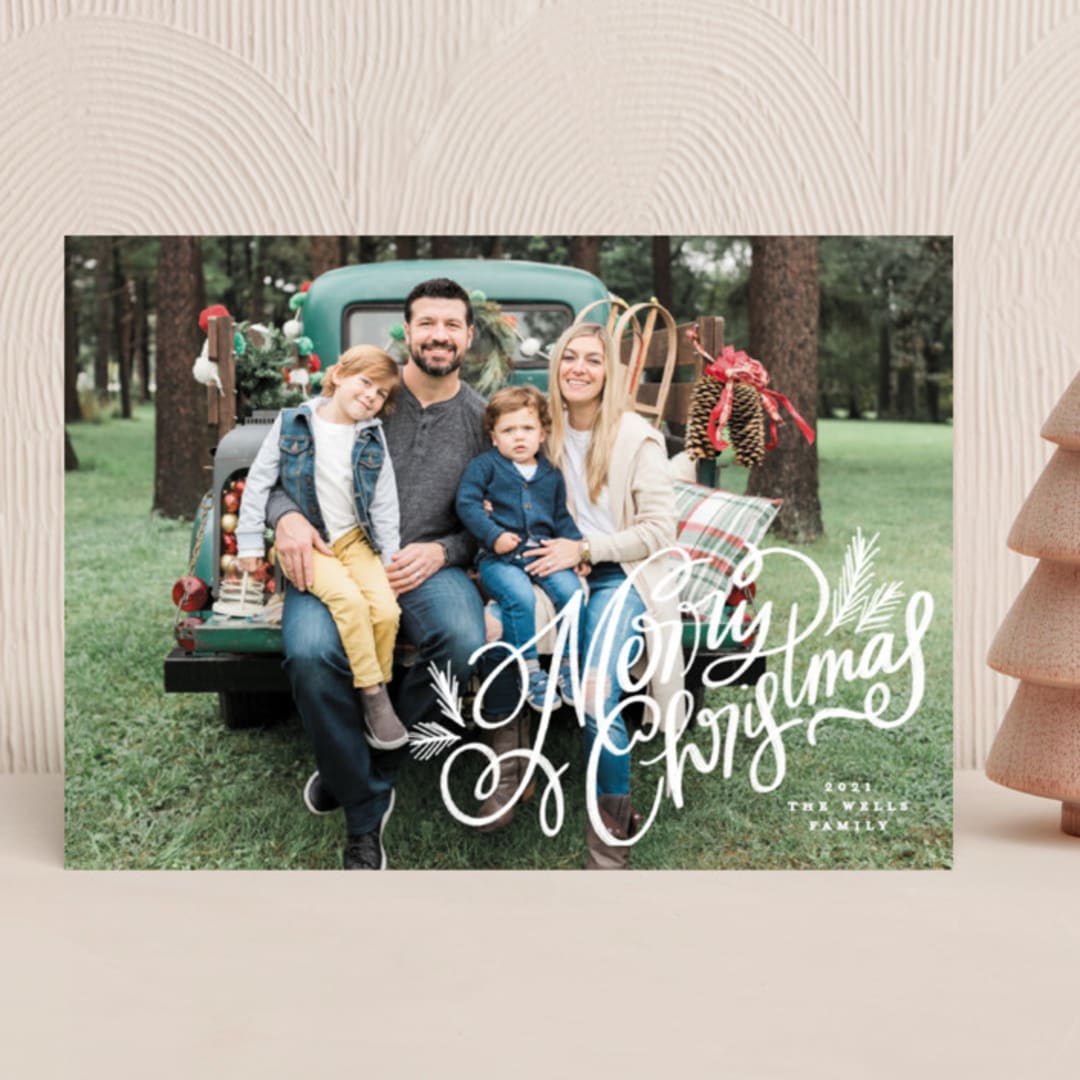 "Soft and Merry Branches" - Holiday Cards in Snow by Makewells - Front