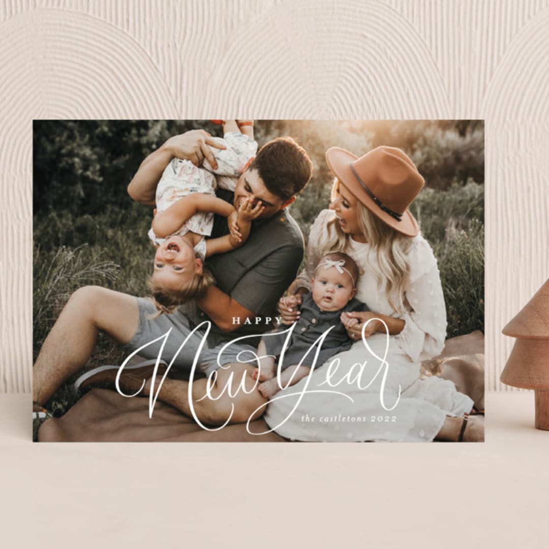 "Christmas script" - Holiday Cards in Frost by Erin German - Front