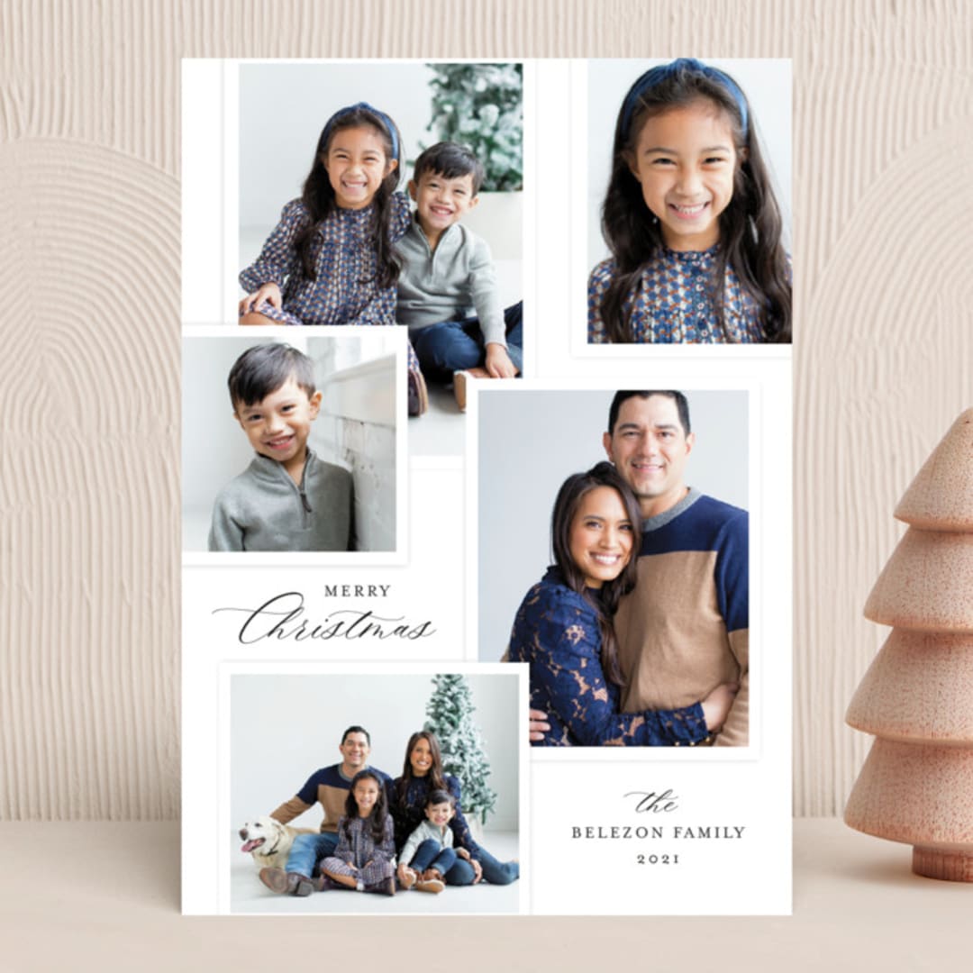 "5 Times Merry" - Holiday Cards in Snow by Makewells - Front