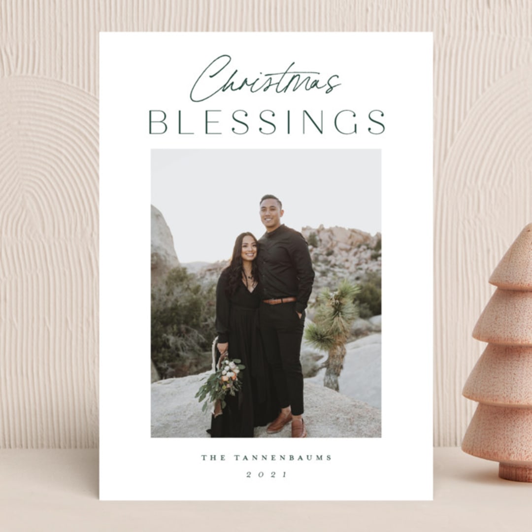 "In abundance" - Holiday Cards in Evergreen by Stacey Meacham - Front