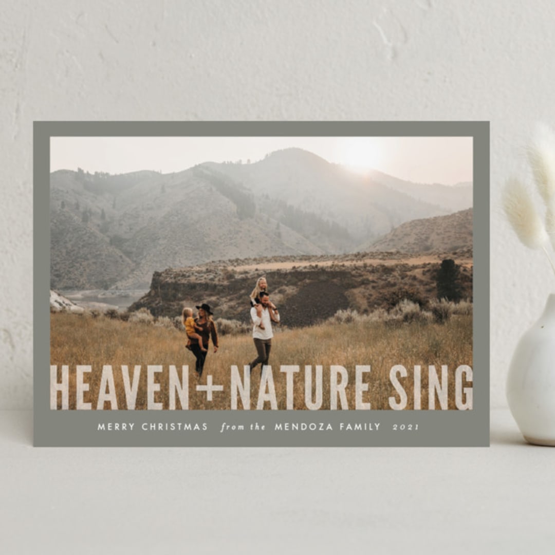 "Heaven + Nature" - Holiday Cards in Ash by Melissa Egan of Pistols - Front
