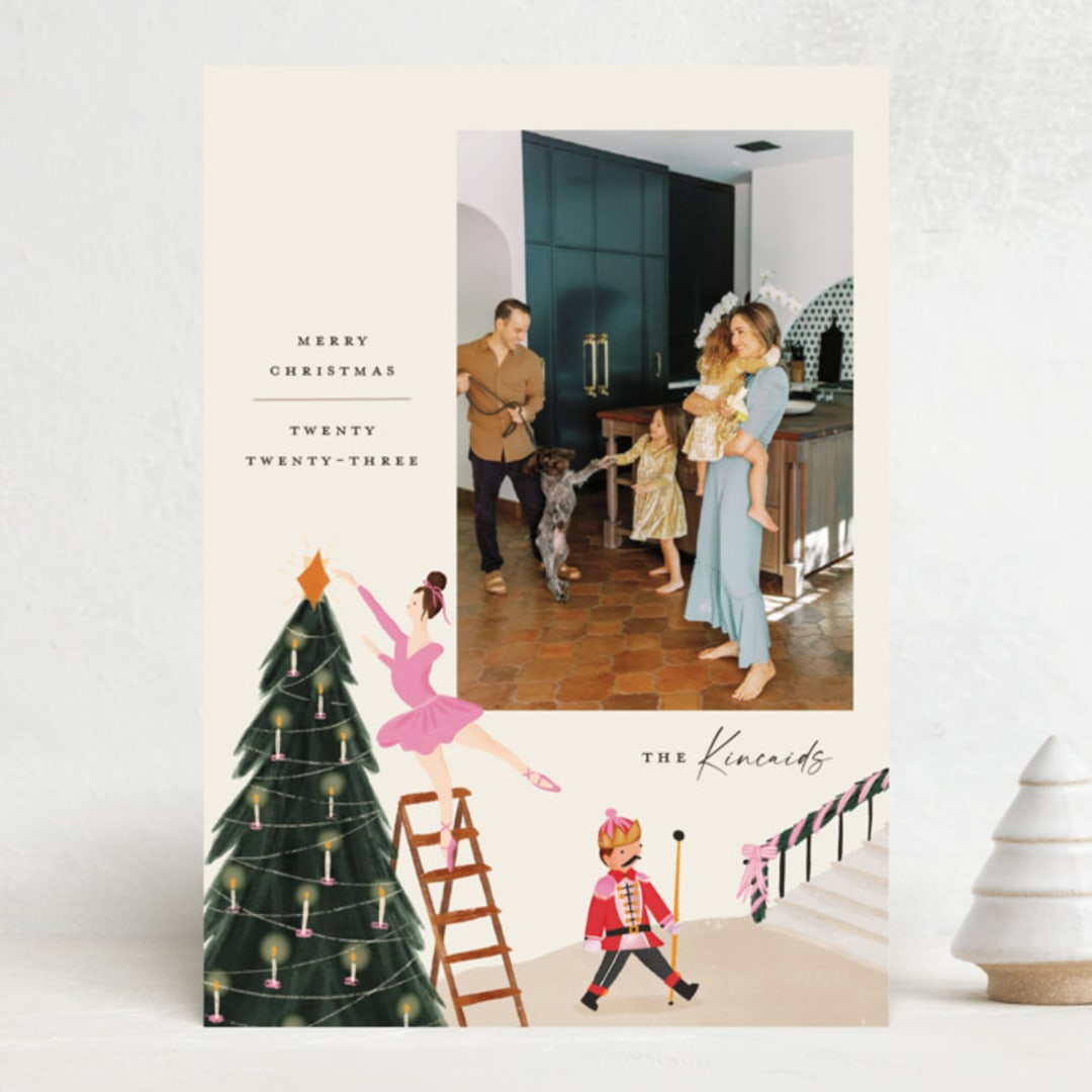 "Grand Ballroom" - Holiday Cards in Winter Rose by Julie Murray - Front