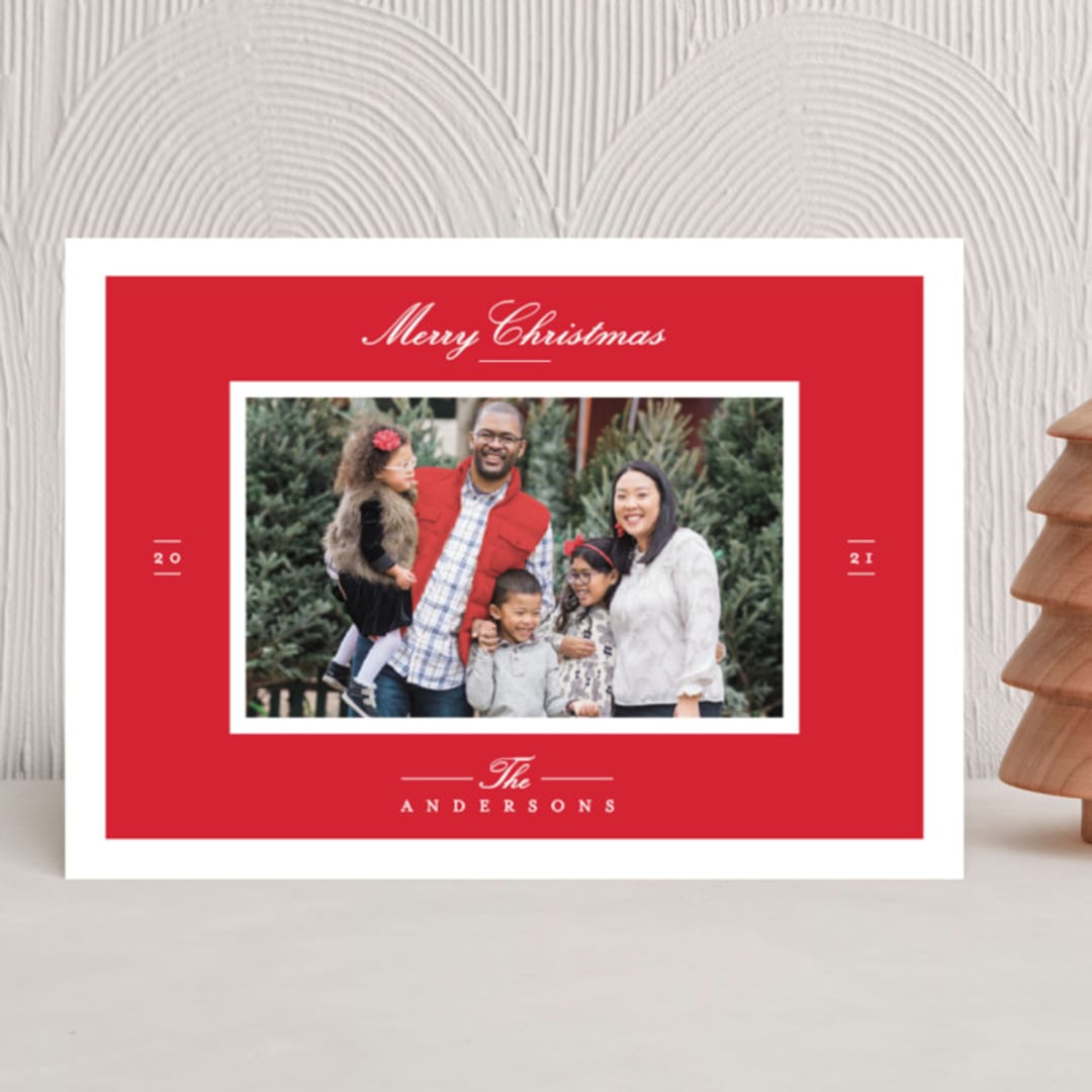 "Effortless Charm" - Holiday Cards in Raspberry by Tatiana Nogueiras - Front