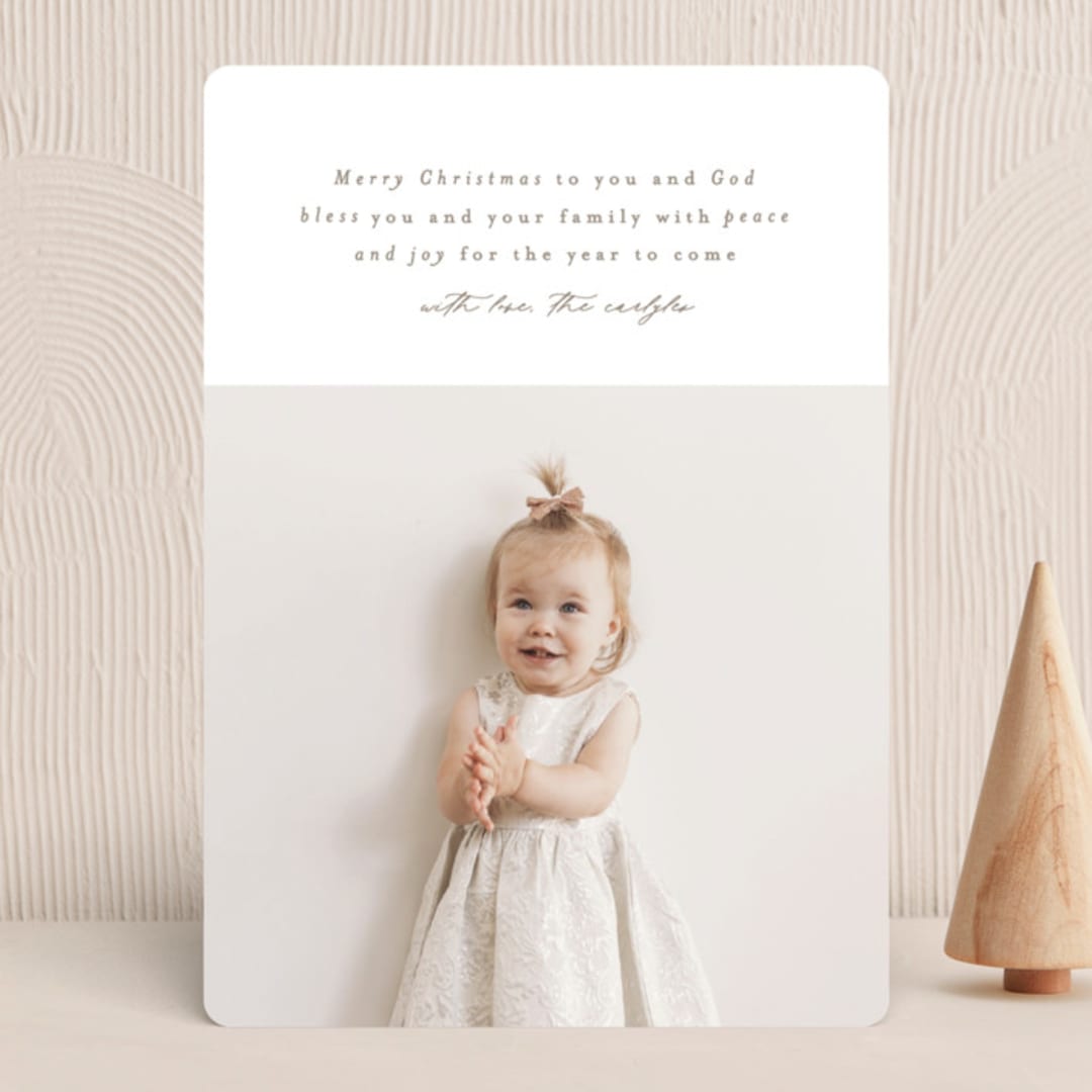 "Simplest" - Holiday Cards in Coffee by Phrosné Barwood - Front