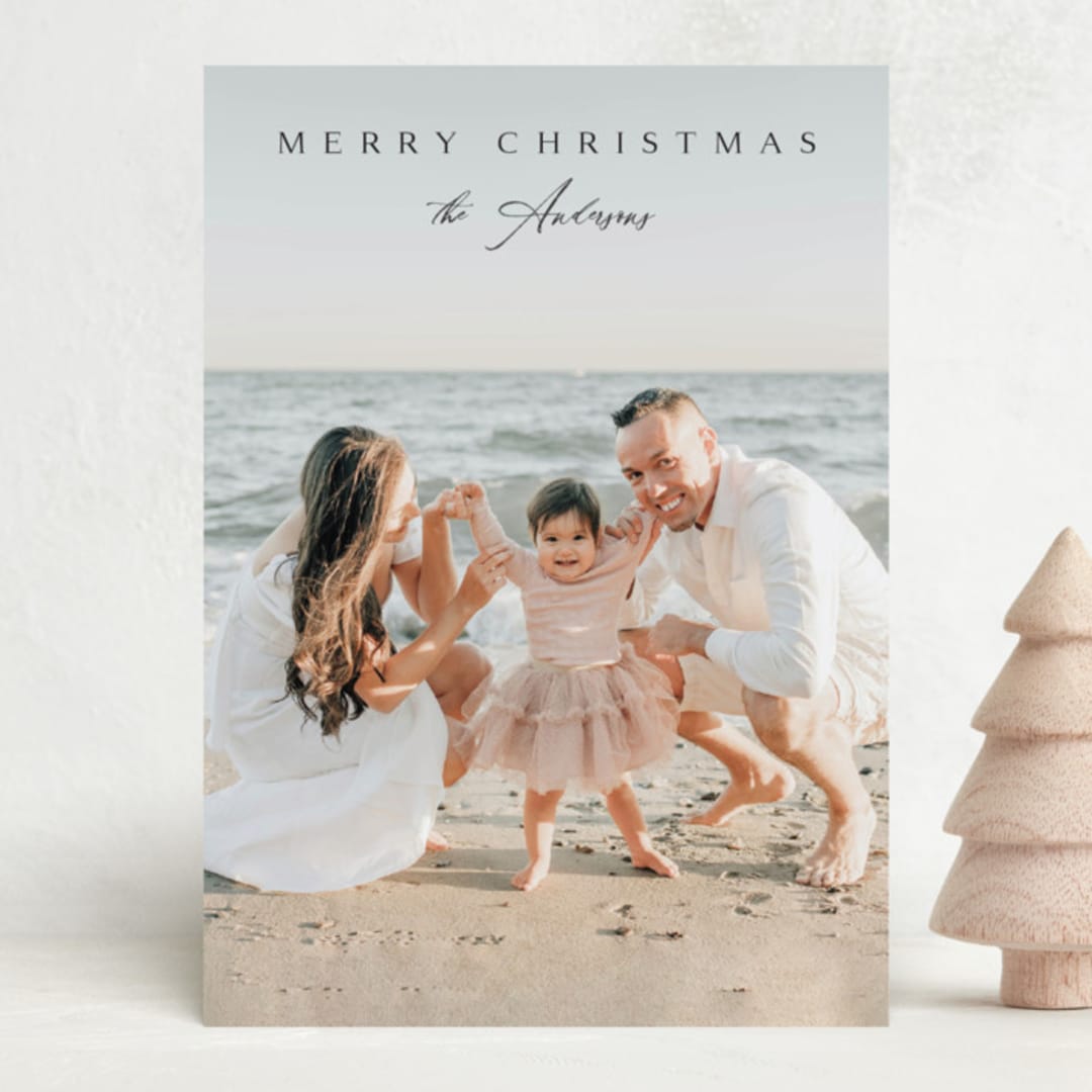 "Classical" - Holiday Cards in Coal by Kasia Labocki - Front