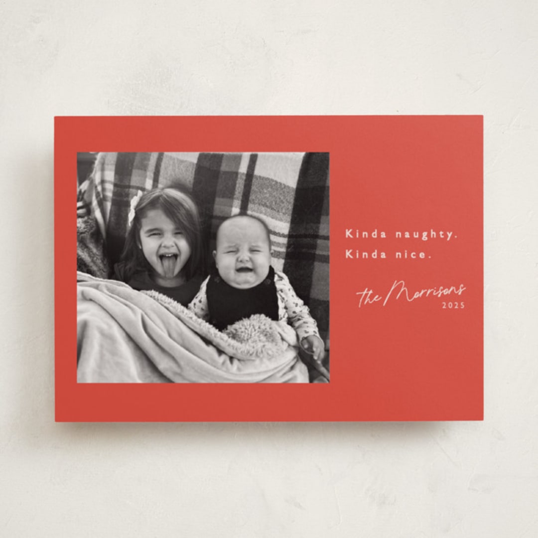 "Kinda" - Holiday Cards in Berry by Hudson meet Rose - Front