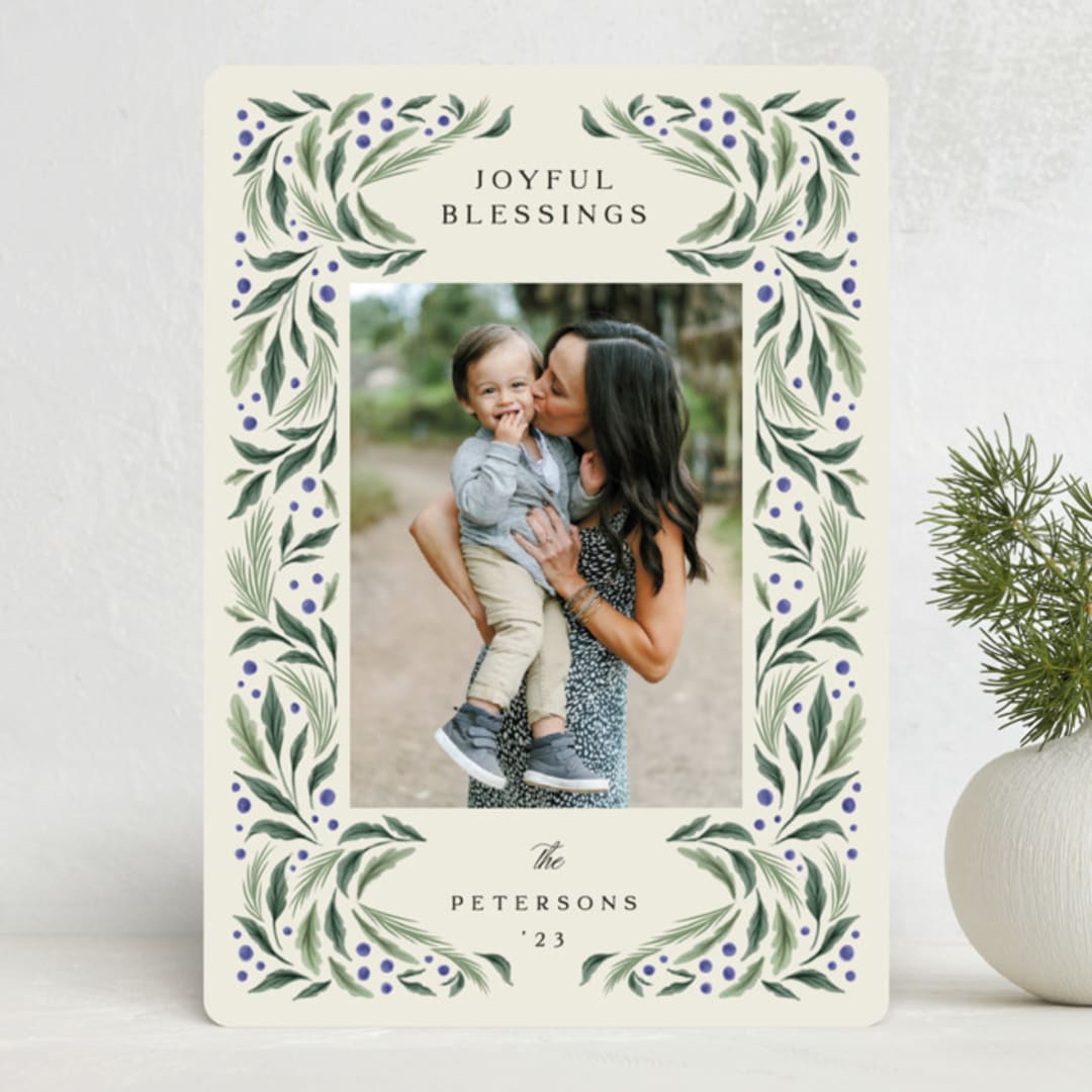 "Berry Happy" - Holiday Cards in Winter Berry by Grae - Front