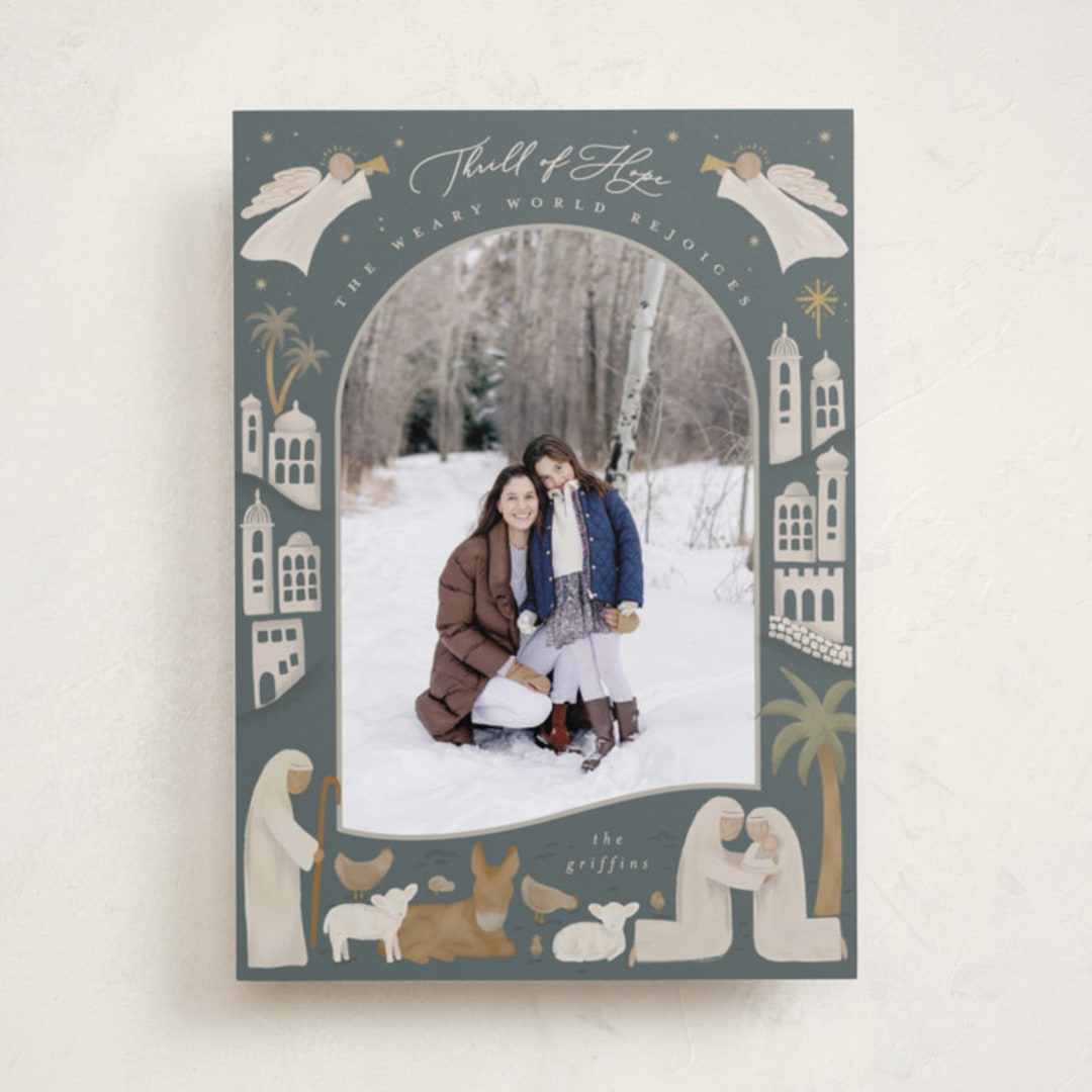 "Neutral Nativity" - Holiday Cards in Spruce by Joanna Griffin - Front