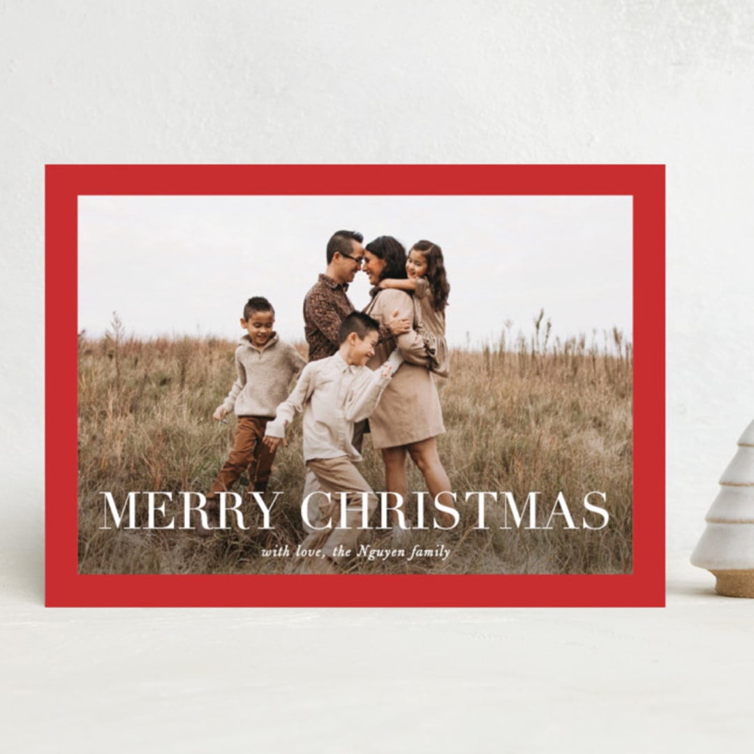 "Broad Edge" - Holiday Cards in Poinsettia by Amy Kross - Front