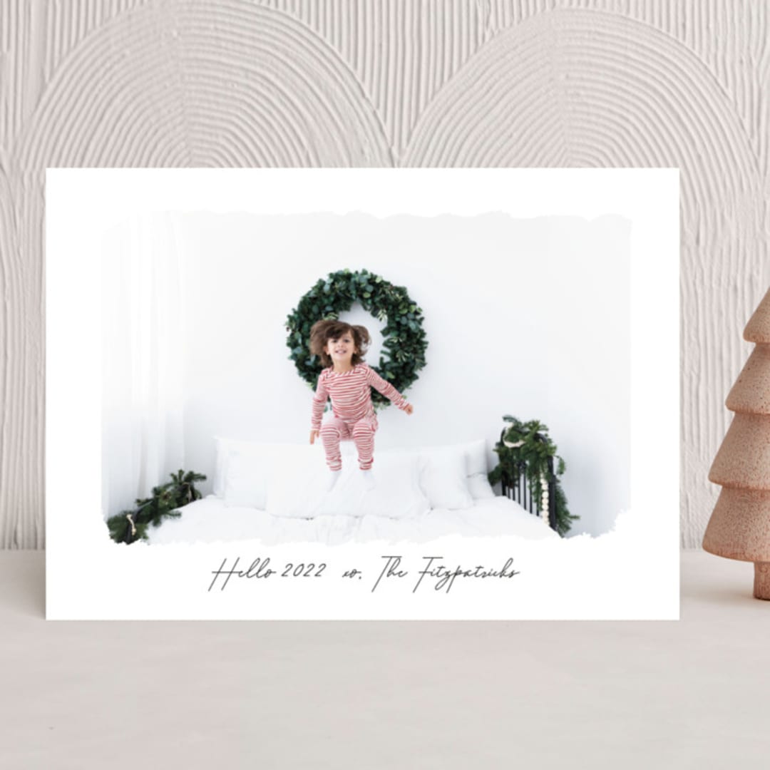"Great Tidings of Joy" - Holiday Cards in Pitch by That Girl Press - Front