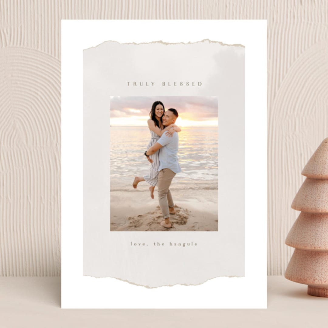 "Paper Edge" - Holiday Cards in Frost by Kanika Mathur - Front