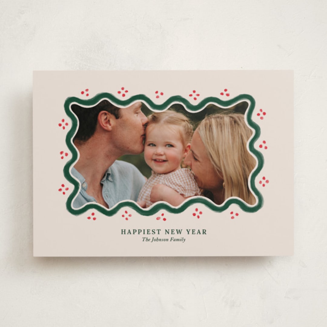 "Good Tidings & Great Joy" - Holiday Cards in Holly Berry by Rachel Mattern - Front