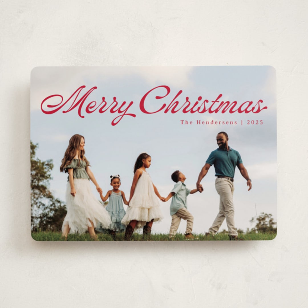 "Calligraphic" - Holiday Cards in Berry by Ellis - Front