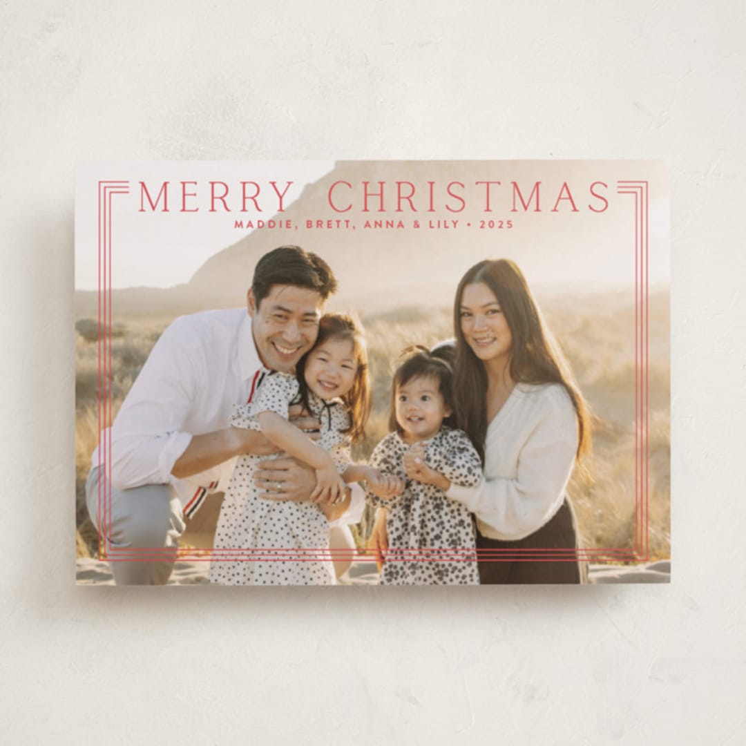 "Merry Classic Frame" - Holiday Cards in Ruby by Alston Foster - Front