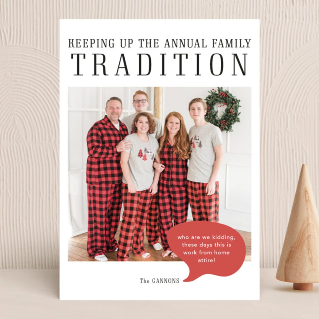 "Traditional Humor" - Holiday Cards in Holly Berry by Debb W - Front