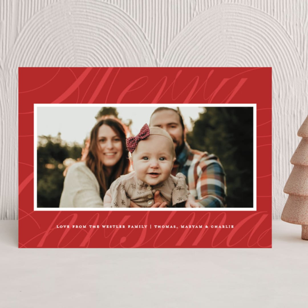 "Swashes" - Holiday Cards in Mulled Wine by Ellis - Front