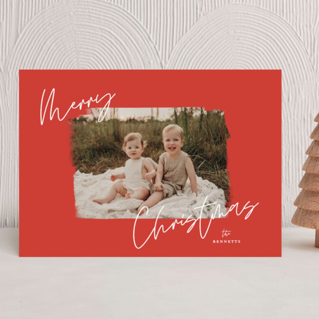"Afterglow" - Holiday Cards in Cherry by Leia Matt - Front