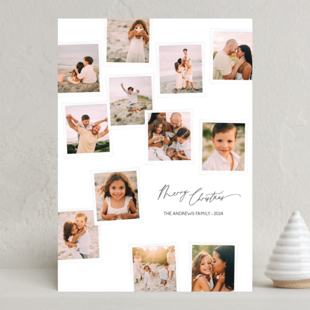 "Mini Polaroids" - Holiday Cards in Snow by Robin Ott - Front