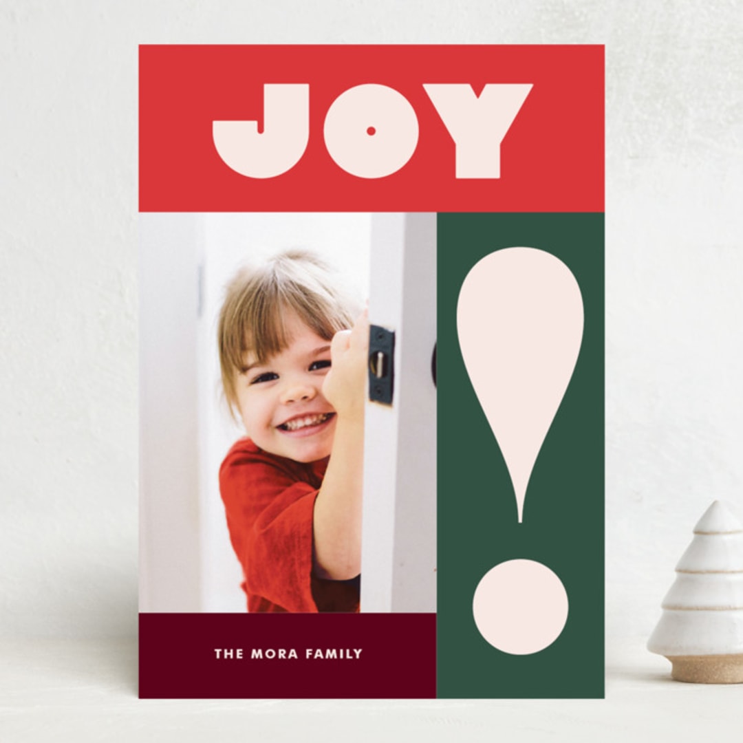 "Holipunch" - Holiday Cards in Cranberry by Annie Clark - Front