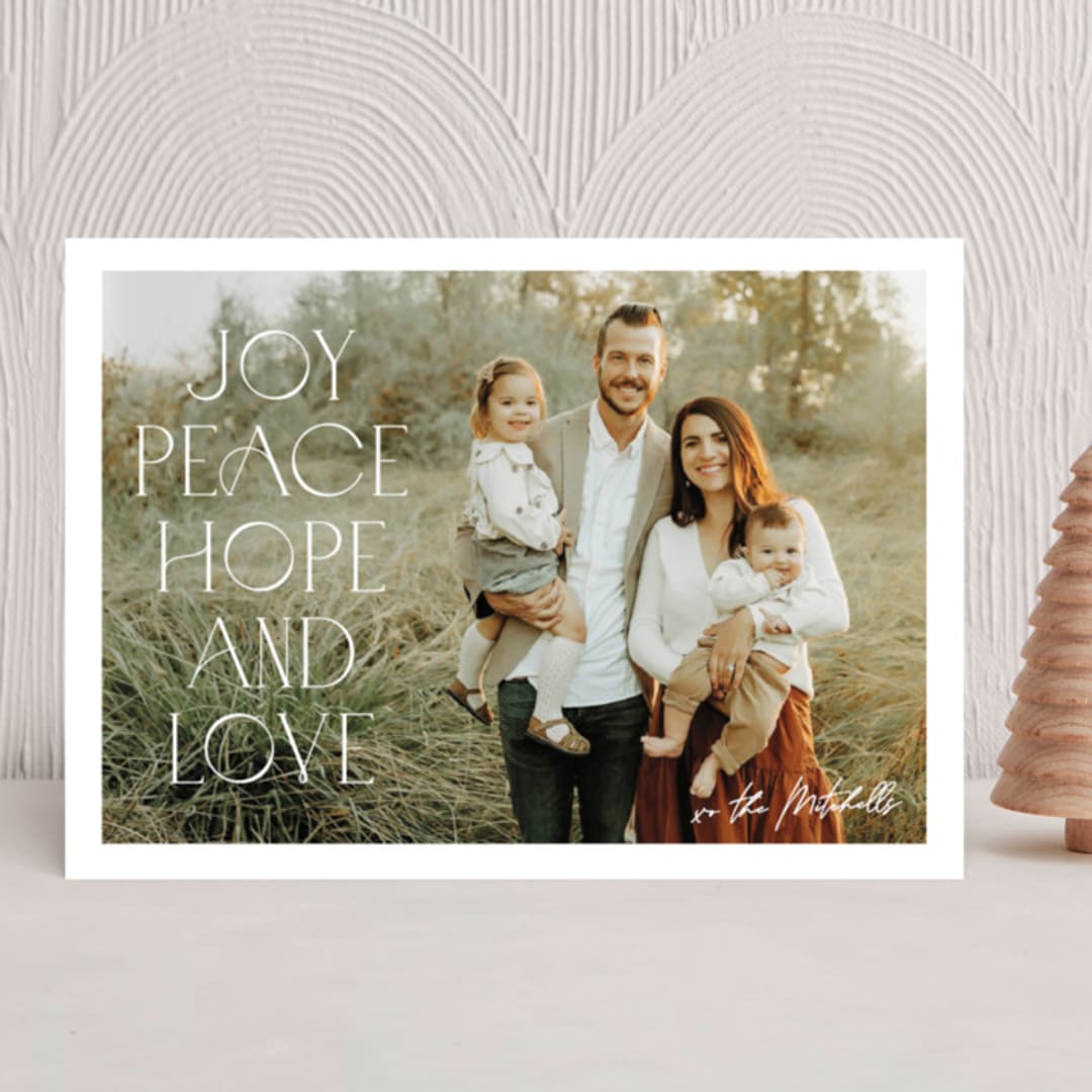 "Elegant Stack" - Holiday Cards in Snow by Melanie Severin - Front