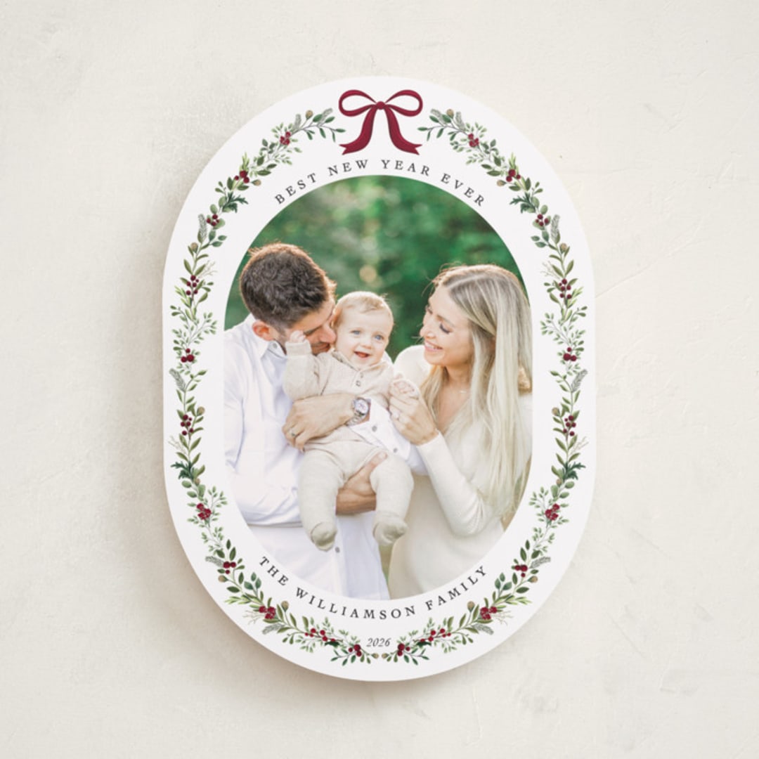 "Delicate Botanicals" - Holiday Cards in Mulled Wine by Susan Moyal - Front