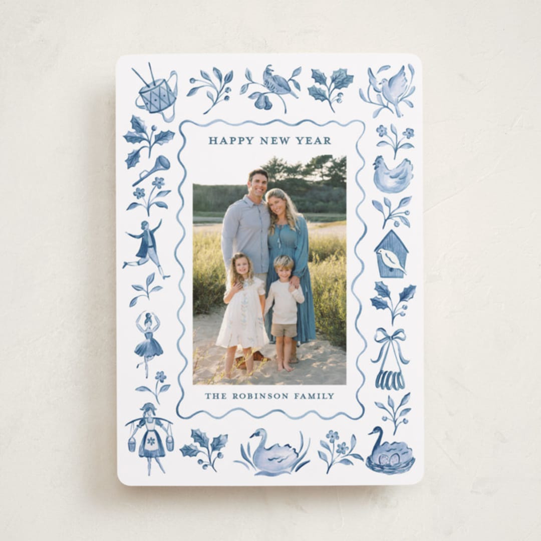 "Days of Christmas" - Holiday Cards in Snowflake by Sarah Knight - Front