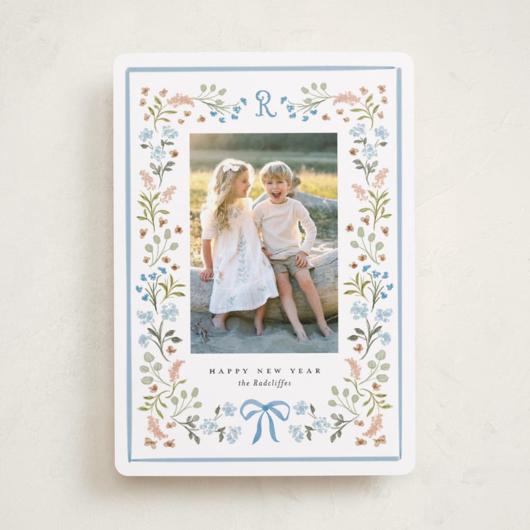 "Lafayette" - Holiday Cards in Blue Jay by Melanie Kosuge - Front