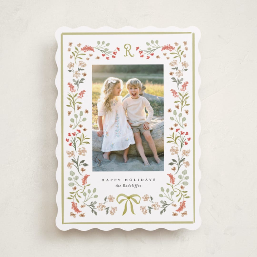 "Lafayette" - Holiday Cards in Sage by Melanie Kosuge - Front