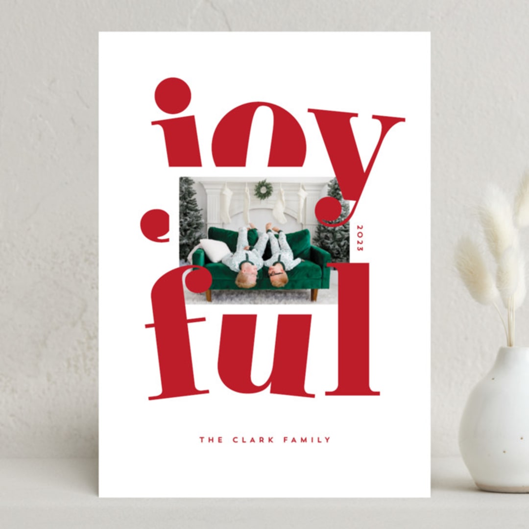 "Joyful Whimsy" - Holiday Cards in Candy Cane by Jessica Corliss - Front