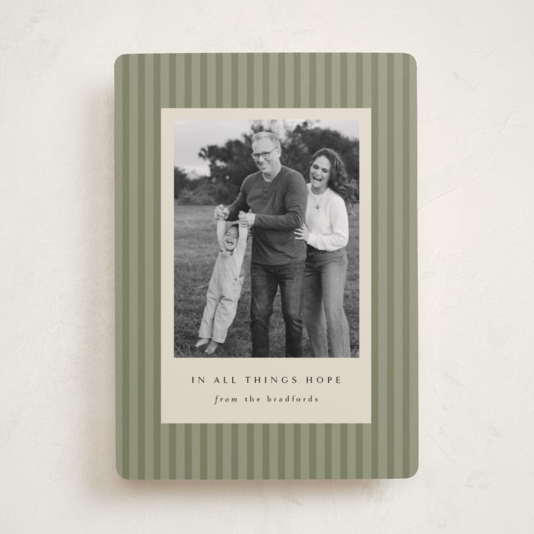 "Harpeth" - Holiday Cards in Olive by Amy Kross - Front