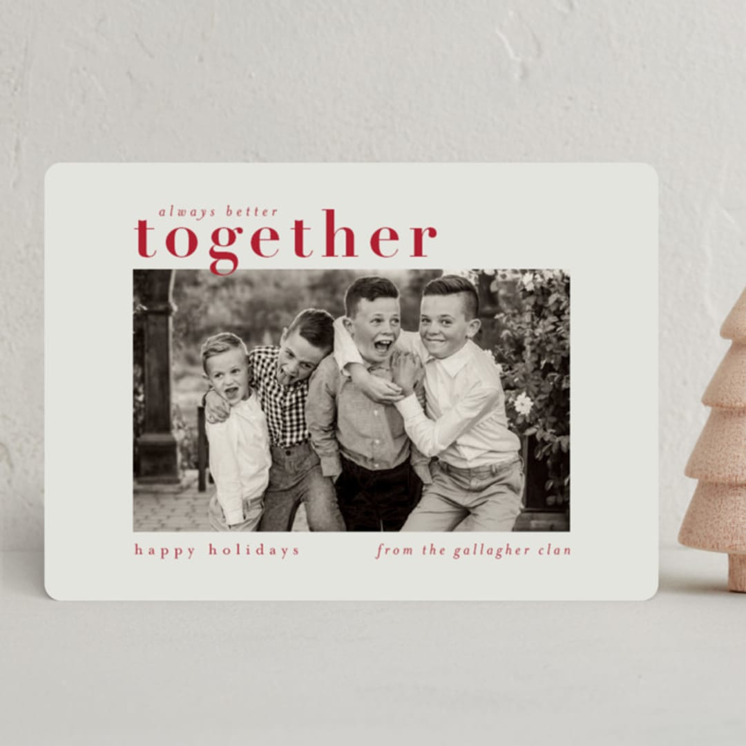 "Always Better Together" - Holiday Cards in Crimson by Chris Griffith - Front