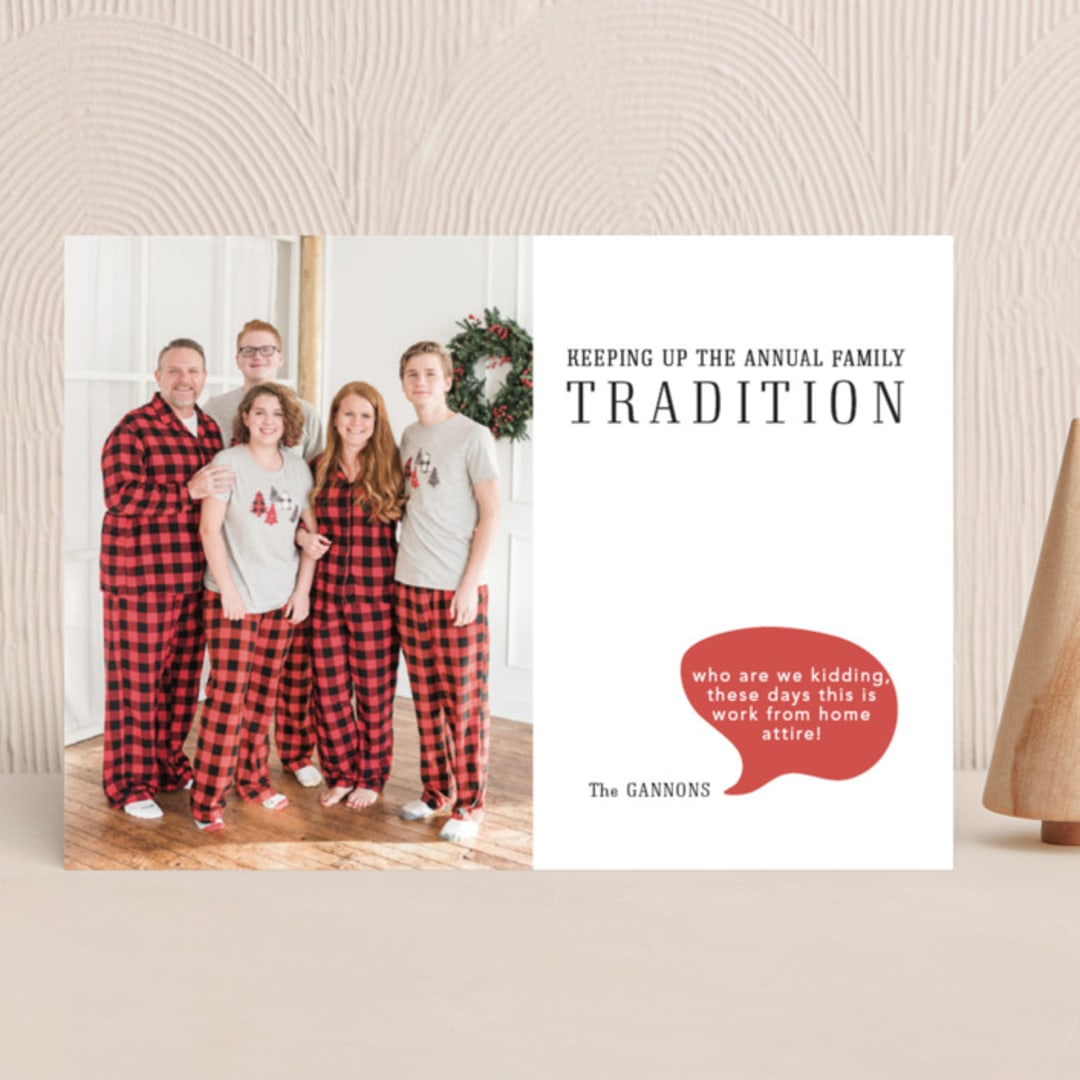 "Traditional Humor" - Holiday Cards in Holly Berry by Debb W - Front