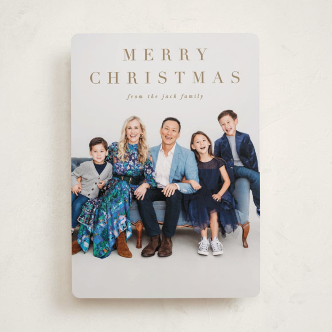 "Banner" - Holiday Cards in Golden by Amy Kross - Front