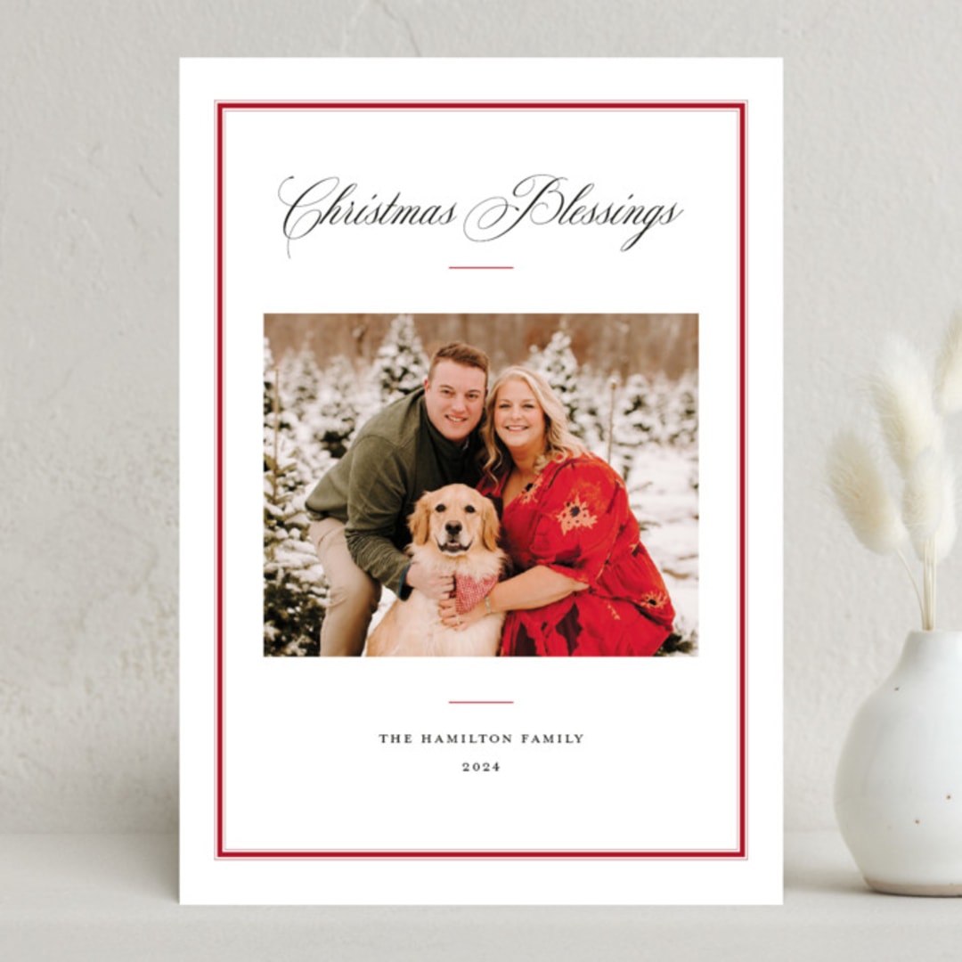 "Elegant frame" - Holiday Cards in Crimson by Annie Shapiro - Front