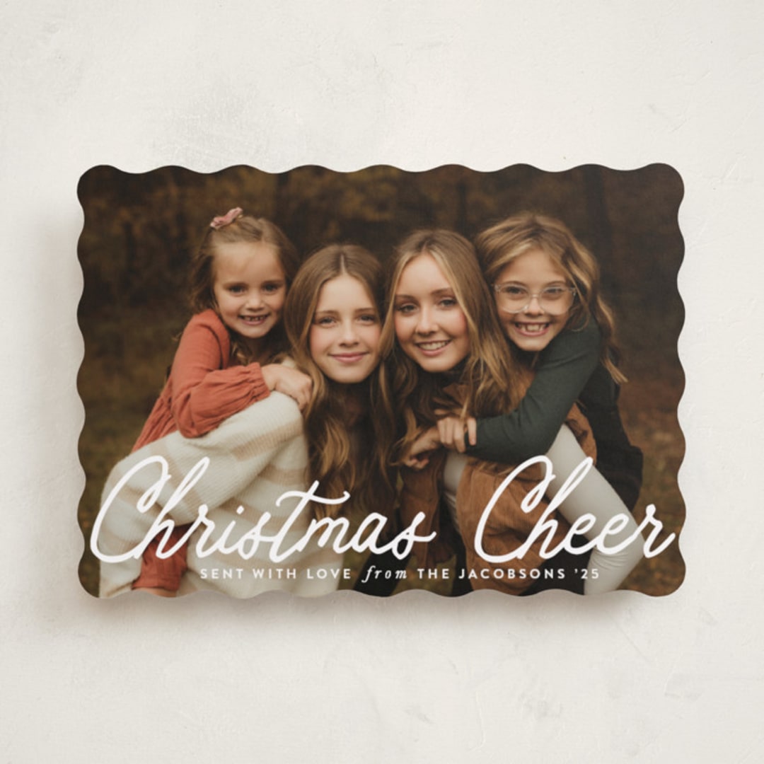 "Cheerful Script" - Holiday Cards in Snowfall by Karidy Walker - Front