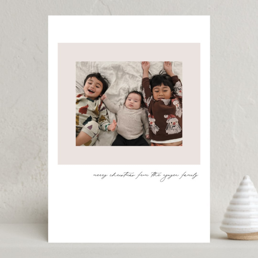 "Merry Snapshot" - Holiday Cards in Coal by Ashley Iwafuchi - Front