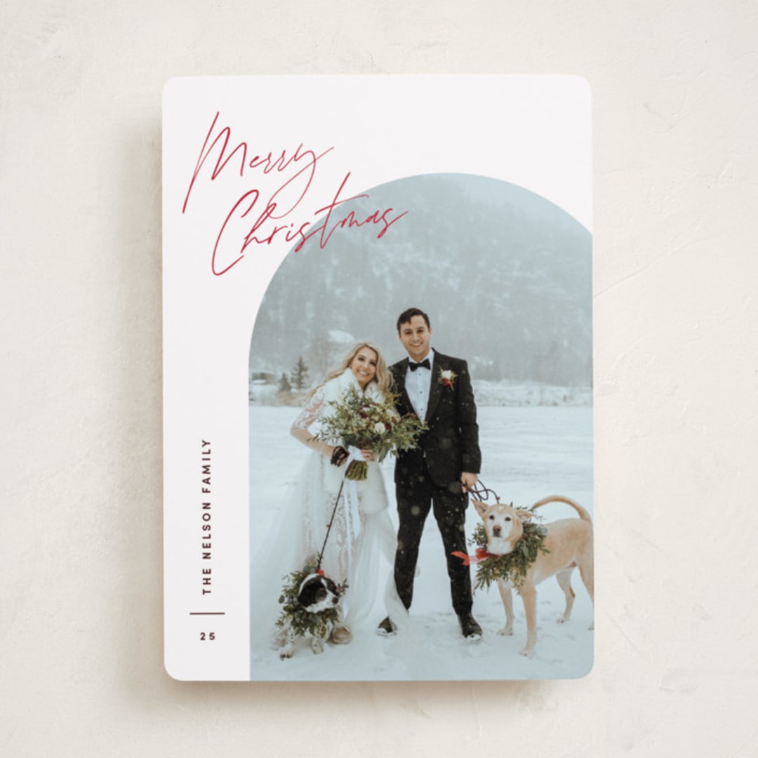 "Arc Over" - Holiday Cards in Cherry by Pixel and Hank - Front