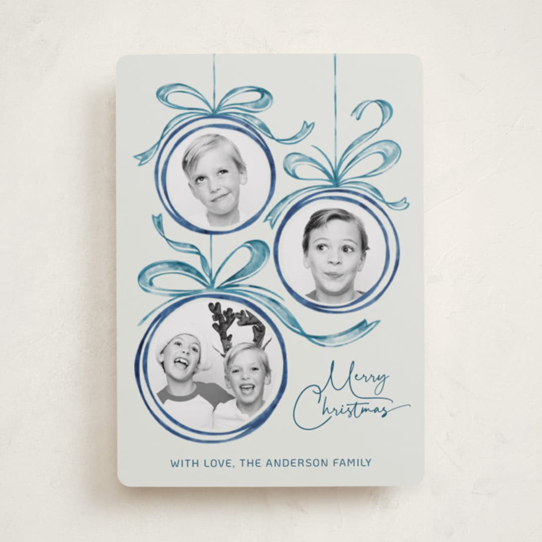 "baubles and bows" - Holiday Cards in Snowball by Paper Sun Studio - Front