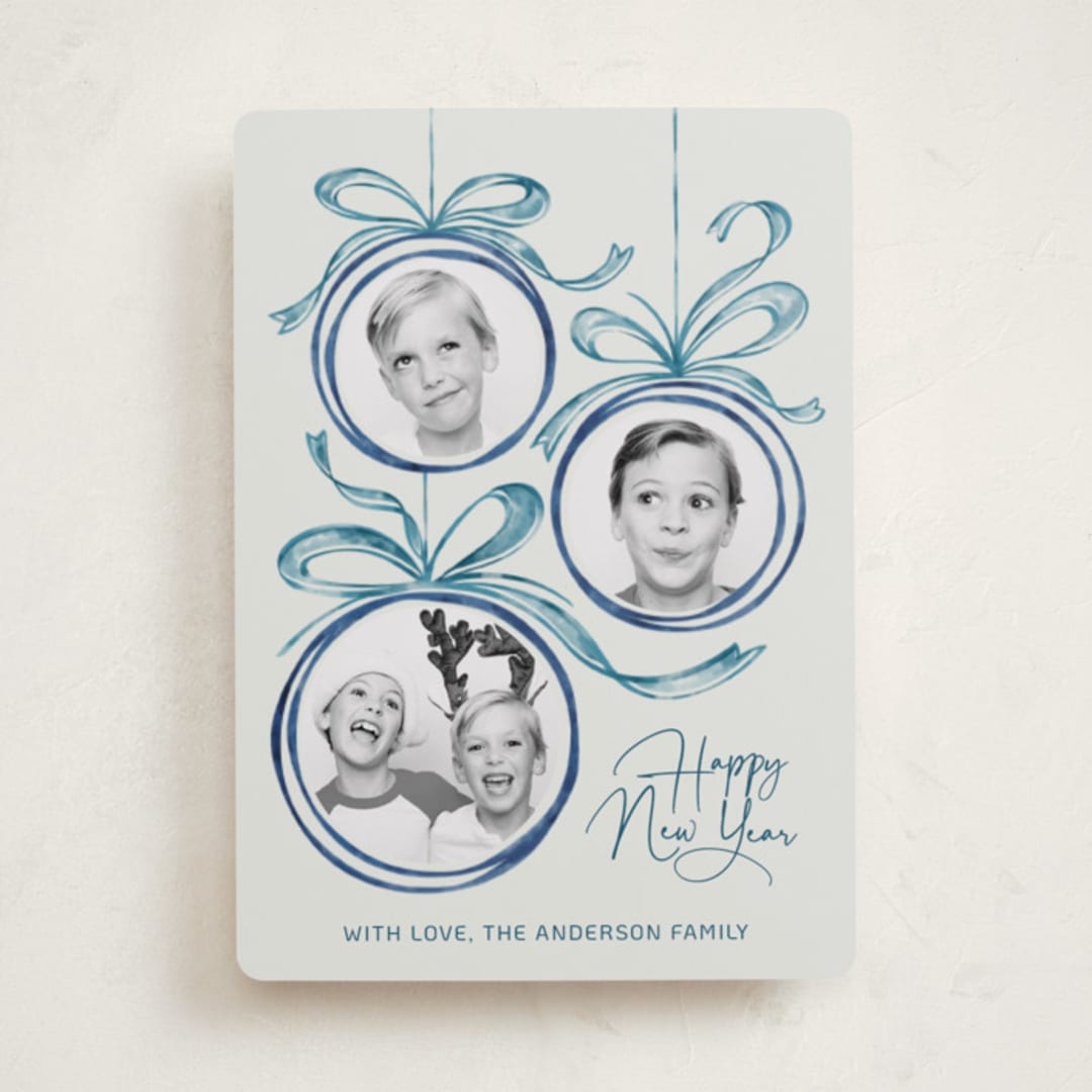 "baubles and bows" - Holiday Cards in Snowball by Paper Sun Studio - Front