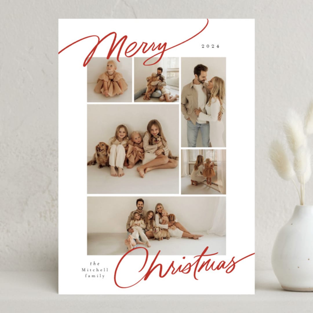 "Delightful Mix" - Holiday Cards in Brick by Everett Paper Goods - Front