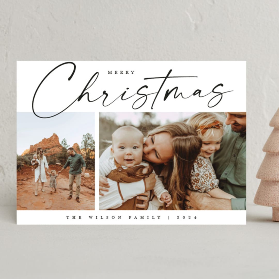 "Holiday Duo" - Holiday Cards in Coal by Kasia Labocki - Front